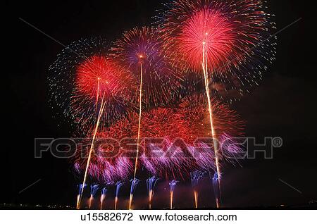 Stock Image - Nagaoka Fireworks Festival. Fotosearch