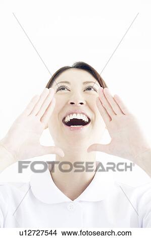 Picture - Nurse Shouting. Fotosearch
