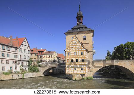 Old Town Hall and Regnitz River, Bamberg, Germany View Large Photo Image Stock Photography - Old Town Hall and Regnitz River, Bamberg, Germany . Fotosearch