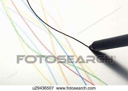 Stock Photo - Pen Drawing Line on Paper. Fotosearch