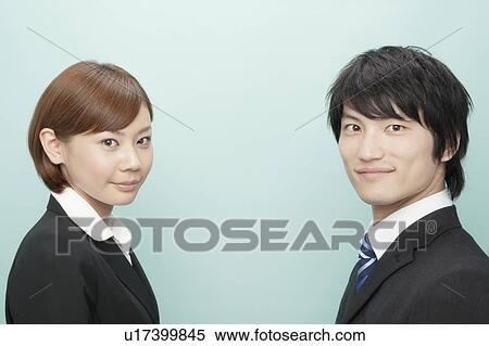 Stock Photography - Portrait of Businesswoman and Businessman. Fotosearch
