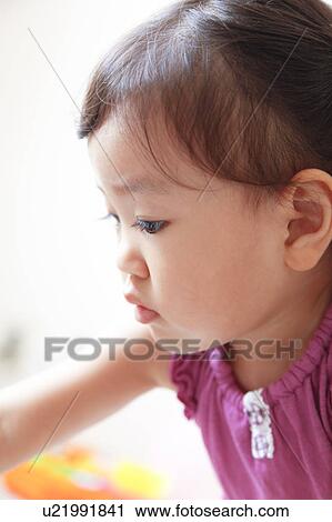 Stock Image - Profile of girl. Fotosearch