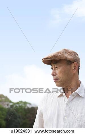 Stock Image - Profile of mature man. Fotosearch