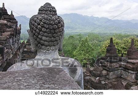 Rear view of Buddha at Borobudur Ruins, Java, Indonesia View Large Photo Image Picture - Rear view of Buddha at Borobudur Ruins, Java, Indonesia. Fotosearch