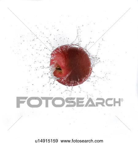 Stock Photo - Red Apple Splashing Water. Fotosearch