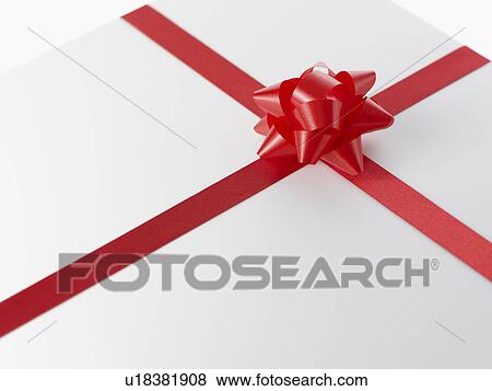 Stock Photo - Red Ribbon on Gift Box. Fotosearch