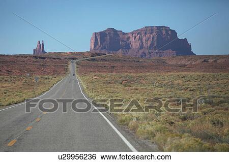 Stock Photograph - Road to Monument Valley. Fotosearch