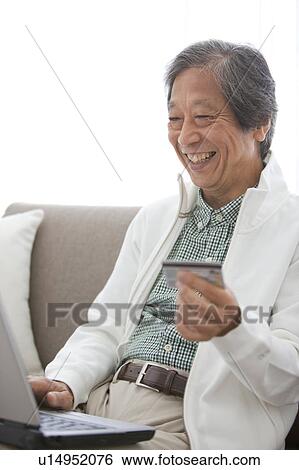 Senior Man Internet Shopping View Large Photo Image Stock Photograph - Senior Man Internet Shopping. Fotosearch