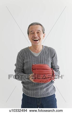 Senior Man with Baseball Mitt View Large Photo Image Picture - Senior Man with Baseball Mitt. Fotosearch