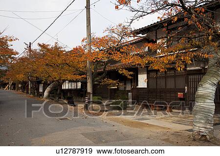 Stock Photo - Shinjo-juku, Okayama Prefecture, Honshu, Japan. Fotosearch