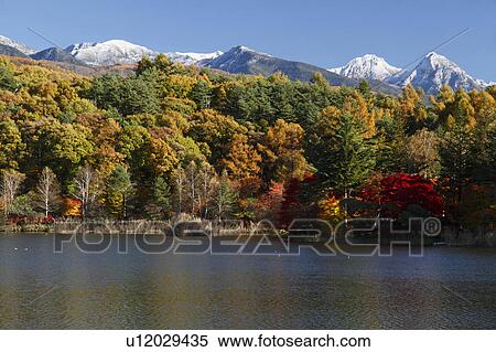 Stock Photography - Tateshina lake and Yatsuga-take. Fotosearch