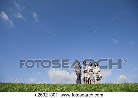 Three Generation Family in Field View Large Photo Image Stock Image - Three Generation Family in Field. Fotosearch