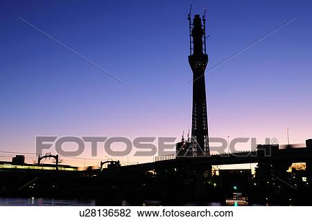 Stock Image - Tokyo Skytree Tower at Dawn. Fotosearch