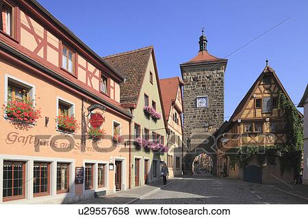 Stock Photo - Townscape of Rothenburg, Germany. Fotosearch