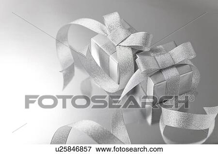 Stock Photo - Two Silver Gifts. Fotosearch