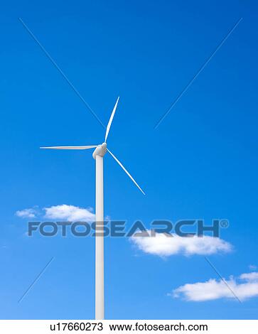 Stock Image - Windmill Against Blue Sky. Fotosearch
