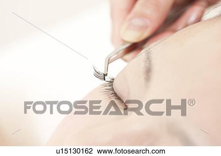 Woman Having Fake Eyelashes Put In View Large Photo Image Stock Image - Woman Having Fake Eyelashes Put In. Fotosearch