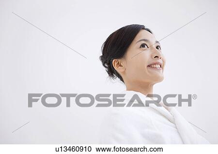 Woman in bathrobe View Large Photo Image Stock Image - Woman in bathrobe. Fotosearch