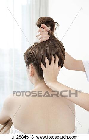 Woman Receiving Head Massage View Large Photo Image Stock Image - Woman Receiving Head Massage. Fotosearch