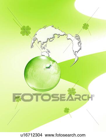 World Map and Four Clover Leaves View Large Photo Image Picture - World Map and Four Clover Leaves. Fotosearch