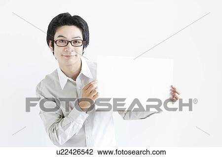 Young Man Holding Blank Message View Large Photo Image Stock Image - Young Man Holding Blank Message. Fotosearch