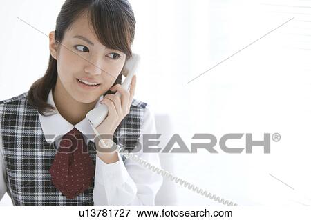 Young Woman on Phone View Large Photo Image Stock Photo - Young Woman on Phone. Fotosearch