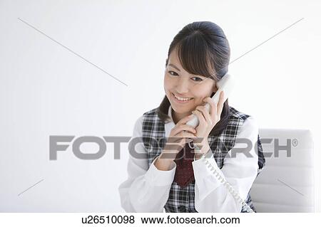 Young Woman on Phone View Large Photo Image Stock Photo - Young Woman on Phone. Fotosearch