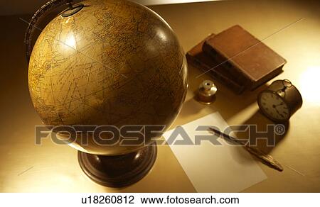 Antique globe on desk View Large Photo Image Stock Image - Antique globe on desk. Fotosearch