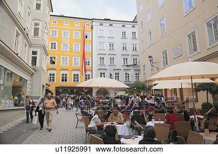 Stock Image - Birthplace of Mozart and Cafe. Fotosearch
