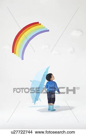 Boy Playing Under Rainbow View Large Photo Image Picture - Boy Playing Under Rainbow. Fotosearch
