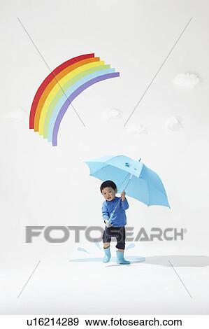 Boy Playing Under Rainbow View Large Photo Image Stock Photo - Boy Playing Under Rainbow. Fotosearch