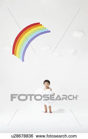 Boy with Clouds and Rainbow View Large Photo Image Stock Photograph - Boy with Clouds and Rainbow. Fotosearch