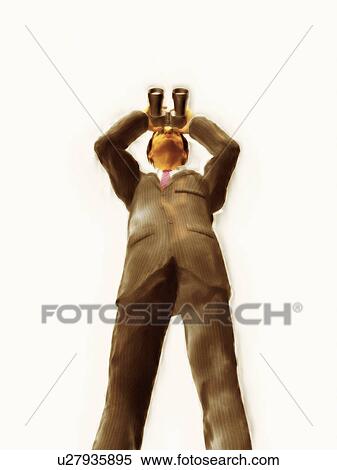 Businessman looking through a binocular View Large Photo Image Stock Photography - Businessman looking through a binocular. Fotosearch