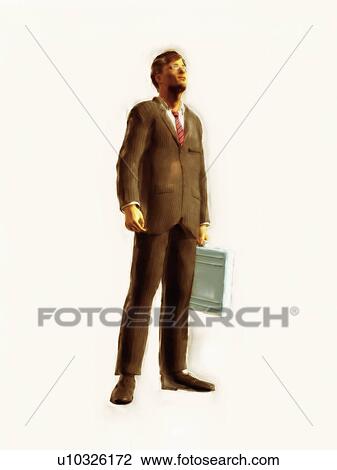 Businessman standing with briefcase View Large Photo Image Stock Image - Businessman standing with briefcase. Fotosearch