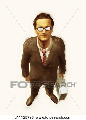 Stock Photography - Businessman standing with briefcase. Fotosearch