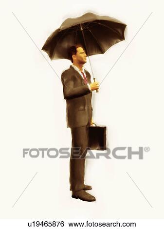 Businessman with an umbrella View Large Photo Image Stock Photograph - Businessman with an umbrella. Fotosearch