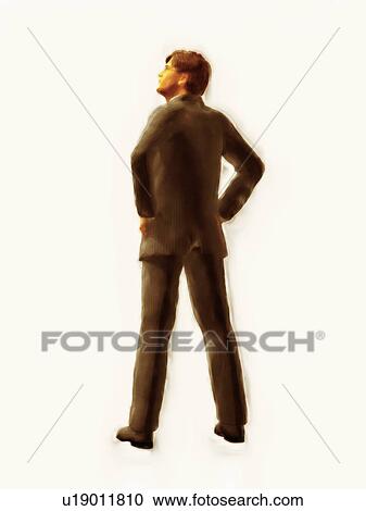 Stock Image - Businessman with hand on hip. Fotosearch