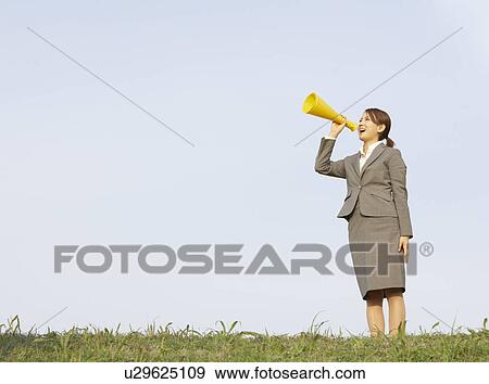 Businesswoman with Megaphone View Large Photo Image Stock Photo - Businesswoman with Megaphone. Fotosearch