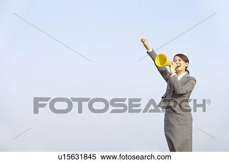 Businesswoman with Megaphone View Large Photo Image Stock Photography - Businesswoman with Megaphone. Fotosearch