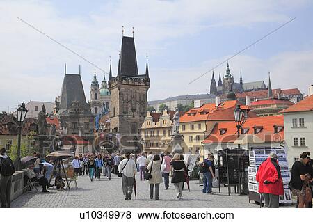 Stock Photo - Charles bridge, Prague, Czech Republic. Fotosearch