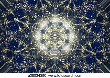 Stock Image - Christmas light Kaleidoscope. Fotosearch