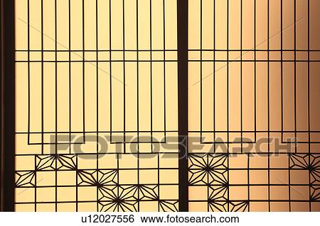 Stock Photograph - Glass Door of Japanese Traditional Style House. Fotosearch