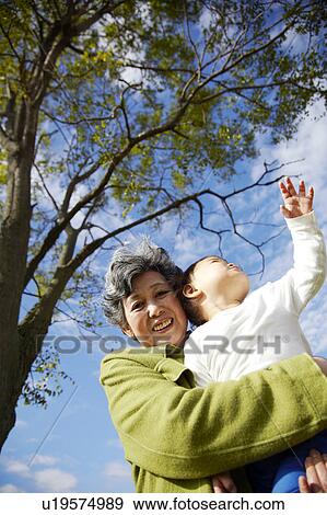 Stock Photo - Grandmother and Granson. Fotosearch