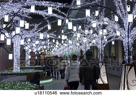 Stock Photograph - Illumination at Nagoya Station. Fotosearch