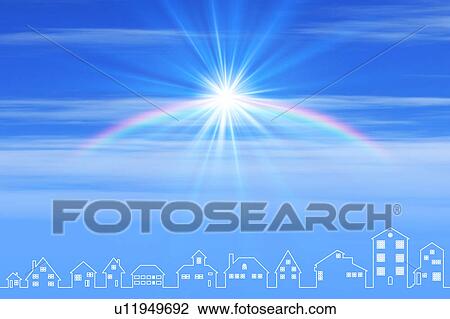 Stock Image - Illustration of Houses. Fotosearch