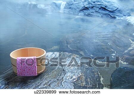 Japanese-style hot spring View Large Photo Image Stock Photo - Japanese-style hot spring. Fotosearch