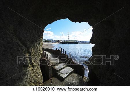Stock Image - Kaiyo Maru Seen From Cave. Fotosearch