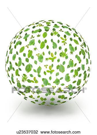 Stock Image - Leaves in sphere shape. Fotosearch