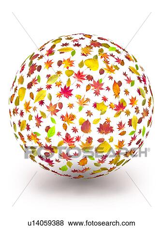 Stock Photo - Leaves in sphere shape. Fotosearch