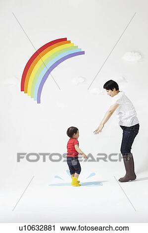 Mother and Son Under Rainbow View Large Photo Image Stock Image - Mother and Son Under Rainbow. Fotosearch